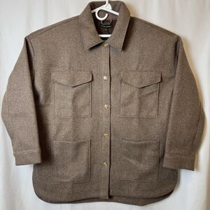 Banana Republic Womens XLarge Structured 4 Pocket Button Shacket Shirt Jacket XL